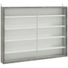 HOMCOM 5-Tier Wall Mounted Display Cabinet, Display Case with 4 Adjustable Shelves, Glass Doors for Home Office Ornaments 60x80cm, Grey Wood Grain