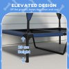 PawHut Cooling Raised Dog Bed, Elevated Pet Bed with Breathable Mesh, UV Protection Canopy, Foot Pads, for Indoor Outdoor, Medium, Large Dogs, 91 x 76 x 89cm - Dark Blue