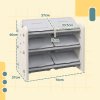 AIYAPLAY Kids Toy Storage Units, 3 Tier Toys Storage Organiser with 6 Storage Boxes, for Bedroom, Playroom, Nursery, 76 x 37 x 60cm, Grey