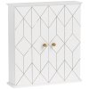 HOMCOM Bathroom Cabinet Wall Mounted, Bathroom Wall Cabinet Medicine Cabinet with 2 Doors, Adjustable Shelf, White