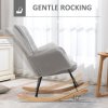 HOMCOM Wingback Rocking Chair for Nursing, Berber Fleece Nursery Glider Rocker, Modern Armchair for Living Room, Light Grey