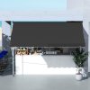 Outsunny Balcony 3 x 1.5m Manual Adjustable Awning, DIY Patio Clamp Awning Canopy, Retractable Shade Shelter Easy to Move for Balcony, Black