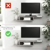 HOMCOM Floating TV Unit, Wall Mounted TV Stand with Open Shelf and 2 Cable Holes, Entertainment Unit for Living Room