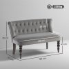 HOMCOM Loveseat with Wood Frame, Compact 2 Seater Sofa, Button Tufted Chaise Lounger with Carved Legs, Vintage Design for Bedroom Living room, Charcoal Grey