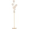 HOMCOM 5-Light Upright Floor Lamps for Living Room with Lampshade, Modern Standing Lamp for Bedroom, Bulb not Included, Silver