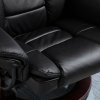 HOMCOM Recliner Chair With footstool, Recliner Armchair up to 130kg Weight Capacity, 135 Reclining Swivel Sofa Chair, PU Leather Ergonomic Couch Bed with Swivel Wood Base for Living Room, Black