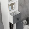 kleankin 180cm Tall Bathroom Cabinet, Slim Bathroom Storage Cabinet with 4 Open Shelves, 2 Door Cupboards and Adjustable Shelves
