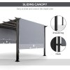 Outsunny 3 x 3(m) Garden Pergola, Outdoor Pergola Gazebo with Adjustable Canopy, Sun Shade Patio Canopy Shelter, Grey