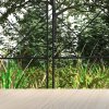 Outsunny Decorative Garden Fencing, 43in x 11.4ft Outdoor Picket Fence Panels, 4PCs Rustproof Steel Wire Landscape Flower Bed Border Edging Animal Barrier, Swirls