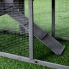 PawHut Wooden Rabbit Hutch Outdoor, Double Tier Guinea Pig Hutch, Small Animal House Water-Resistant Roof Ramp 147 x 54 x 84 cm, Grey