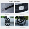 PawHut Dog Bike Trailer Dog Stroller 2 in 1 Foldable with Aluminium Frame, Quick-Release Wheels, Safety Leash, Anti-Slip Mat, Hitch Coupler, Reflectors, Flag, for Medium Dogs - Green