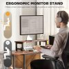 HOMCOM 168cm Reversible L Shaped Desk, Industrial Corner Computer Desk with Adjustable Shelf and Storage Bag, 240cm 2 Person Desk with Monitor Stand, Rustic Brown