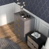 HOMCOM Bedroom Chest of Drawers, Modern 4-Drawer Dresser, Storage Drawer Unit with Aluminium Legs, Dark Grey