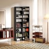 HOMCOM 640 CD/360 DVD Storage Unit, Blu-ray Media Storage Shelf with 18 Compartments and 14 Adjustable Shelves, CD Tower for Living Room, Bedroom, Office