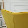 HOMCOM Modern Accent Chair, Upholstered Tufted Wingback Armchair with Seat Padding, Velvet Leisure Lounge Bedroom Chair with Wood Legs, Yellow