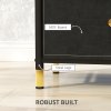 HOMCOM Chest of Drawers, 2 Drawer Fabric Dresser with PU Leather Surface, Steel Frame, Storage Organizer Unit for Bedroom, Living Room, Hallway, Closet, Easy to Assemble, Black