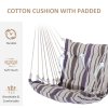Outsunny Outdoor Hanging Rope Chair with Soft Padded Seat & Backrest, Garden Hammock Chair with Wooden Support Bar Cotton Cloth, Portable Garden Chair for Patio & Tree, Brown