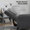 HOMCOM Wingback Push Back Recliner Armchair, Microfibre Cloth Reclining Chair with Leg Rest, Button Tufted, for Home Living Room Theater, Charcoal Grey