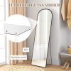 HOMCOM Full Length Mirror, 162x50cm Arched Free Standing Floor Mirror with Aluminium Alloy Frame, Hanging or Leaning for Living Room, Bedroom, Black Frame