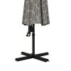 Outsunny 3(m) Convertible Cantilever Parasol and Centre-post Garden Parasol with Cross Base, 360 Rotation Banana Parasol with Crank Handle and 8 Ribs, Hanging Patio Umbrella, Black and White
