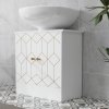 HOMCOM Under Sink Bathroom Cabinet, Under Sink Cabinet with Adjustable Shelf and Open Compartment for Basin with or without Pedestal, 60 x 30 x 60cm, White