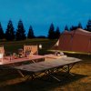 Outsunny Folding Camping Bed for Adults with Cushion, Heavy Duty Portable Travel Camping Cot with Headrest, Side Pocket and Non-Slip Foot Pads for Outdoor Beach Travel Office, Khaki