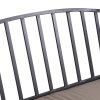 Outsunny Garden Metal Arch Bench, Outdoor Furniture Chair with Cushion Outdoor Patio Rose Trellis Arbour Pergola, for Climbing Plant 114L x 60W x 206H cm