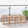 Pawhut Rabbit Run Wooden Rabbit Hutch Cage 6ft with Wire Mesh, Openable Roof, Play Space for Outdoor, 181 x 100 x 48 cm, Natural Wood Finish