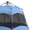 Outsunny Double Layer Pop Up Tent with Rainfly, Hexagon 4 Man Dome Tent, Portable Camping Shelter with Sewn-in Groundsheet and Carry Bag, for Festival Backpacking Road Trips, Blue
