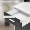 HOMCOM Computer Desk with Drawers and Storage Shelves, Office Desk Writing Table with Printer Stand, Large Workstation for Study Play Work Home Office, 137 x 55 x 92cm, Black and White