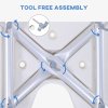 HOMCOM 8-Level Height Adjustable Bath Stool Spa Shower Chair Aluminum w/ Non-Slip Feet, Handle for the Pregnant, Old, Injured