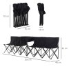 Outsunny 6 Seat Folding Sports Bench Portable Sports Team Bench Spectator Chair with Cooler Bag and Carrying Bag for Outdoor Picnic Camping - Black