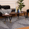 HOMCOM Coffee Table Set of 2, Nesting Coffee End Tables with Modern Decor, Side Table Triangle Occasional Stand Tea Table for Living Room Home and Office