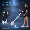 HOMCOM Electric Treadmill Walking Pad, 1-10km/h Folding Running Machine, Gym Fitness Exercise with LCD Monitor, White