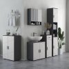 kleankin Bathroom Mirror Cabinet, Wall Mounted Bathroom Storage Cupboard with Adjustable Shelves, 55W x 17D x 55Hcm