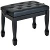 HOMCOM Faux Leather Piano Stool Height Adjustable Keyboard Bench Dressing Table Seat 64(L) x 35(W) x 45/55(H)cm, Black
