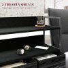 HOMCOM Bedroom Chest of Drawers, Fabric Dresser with 5 Drawers, Storage Organiser Unit with Open Shelves and Metal Frame for Living Room, Entryway
