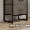 HOMCOM Industrial Bookshelf, Slim Storage Shelf with 2 Fabric Drawers and 4-tier Shelving Unit, Narrow Display Rack for Living Room, Home Office, Rustic Brown