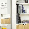 HOMCOM 6-Tier Tall Bookcase, Bookshelf with 4 Open Shelves and Double Door Storage Cabinet, Freestanding Display Rack for Living Room, Bedroom, Home Office, Study, 59 x 29 x 180cm