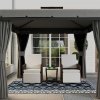 Outsunny Reversible Outdoor Rug with Carry Bag, Waterproof Plastic Straw Mat for Garden, Deck, RV, Picnic, Beach, Camping, 182 x 274cm, Dark Blue and White