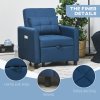 HOMCOM Compact Single Chair Bed, Pull Out Bed, Convertible Sleeper Chair with Adjustable Backrest, Pillow, Side Pockets for Home Office, Bedroom, Living Room