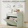 HOMCOM Shoe Bench with Padded Seat Cushion and Flip-Drawer, Shoe Cabinet Holds up to 120kg for Hallway, Entryway and Porch, 62x26x47.5cm