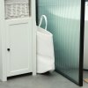 HOMCOM 36L Laundry Hamper, Cotton Rope Laundry Basket with Handles, Collapsible Washing Bin, 38 x 45cm, Cream White