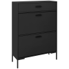 HOMCOM 3 Drawer Shoe Cabinet with 2 Flip Doors, Sliding out Drawer and Adjustable Shelf for 12 Pairs of Shoes, Narrow Shoe Storage Cabinet for Hallway, Entryway