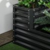 Outsunny 2 Tier Galvanised Raised Garden Bed, Outdoor Steel Planter Box with Open Bottom for Vegetables, Flowers and Herbs, 120 x 101 x 58 cm, Dark Grey