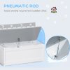 ZONEKIZ 2 In 1 Wooden Toy Box, Kids Storage Bench, Toy Chest with Safety Rod - Grey