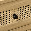 HOMCOM Chest of Drawers, 4-Drawer Storage Organiser Unit with Rattan Element for Bedroom, Living Room, Wood Effect
