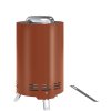 Outsunny Smokeless Fire Pit, 16 x 16 cm Stainless Steel Portable Wood Burning Firepit with Poker, Wood or Pellet Fuelled Tabletop Fire Pit for Garden Camping Bonfire Party, Red