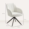 HOMCOM 360 Degree Swivel Accent Chair, Teddy Fleece Fabric Armchair, Upholstered Tufted Vanity Chair with Steel Legs for Living Room, Bedroom, Home Office, White