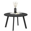 Outsunny 70cm Round Coffee Table, Outdoor Garden Table with Non-Slip Foot Pads and Metal Frame for Garden, Terrace, Balcony, Living Room, Black